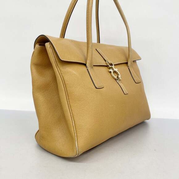 Salvatore Ferragamo Gancini Leather Shoulder Bag, Brown, Women's - Picture 2 of 13